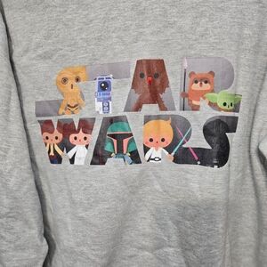 Star Wars Gray Sweatshirt with Character Graphics New
